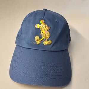 Blue Disney hat with gold. Mickey Mouse